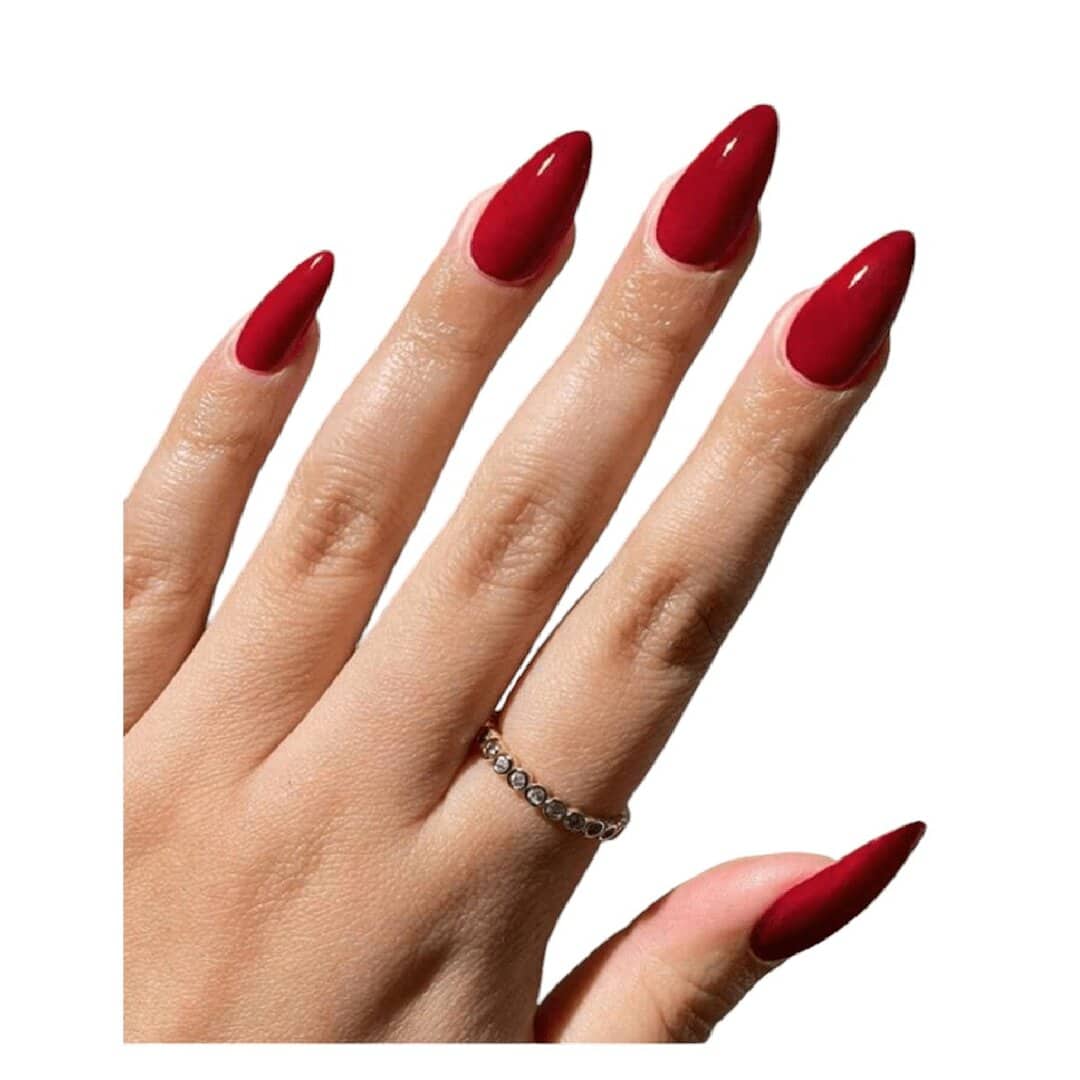 red-press-on-nails Press-on Nails Ψεύτικα νύχια σετ nail art 24 Τμχ + 1 κόλλα- Red - Image 1