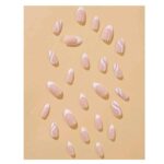 Press-on Nails Ψεύτικα νύχια σετ nail art 24 Τμχ  + 1 κόλλα- White Design - Image 2