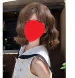 Γυναικεία περούκα σε καστανό  χρώμα curly συνθετική υψηλής ποιότητας 14 inches - Image 2