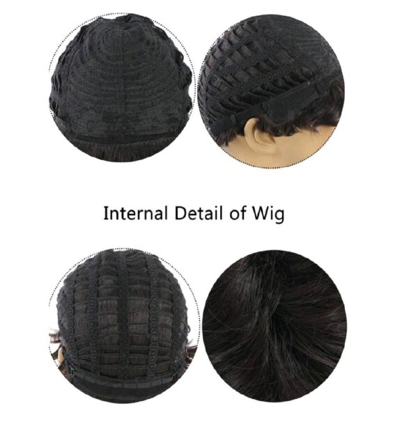 Ανδρική περούκα συνθετική υψηλής ποιότητας - Μαύρο χρώμα 8 inches - Image 5