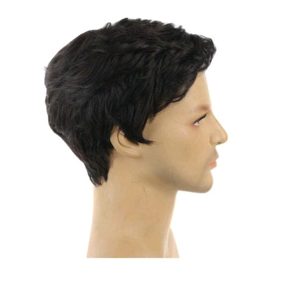 Ανδρική περούκα συνθετική υψηλής ποιότητας - Μαύρο χρώμα 8 inches - Image 3