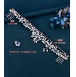 Νυφικό χτενάκι με κρύσταλλα σε ασημί χρώμα 26cm - Image 3