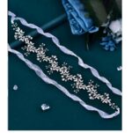 Νυφικό αξεσουάρ μαλλιών με κρύσταλλα σε ασημί χρώμα 32cm - Image 2