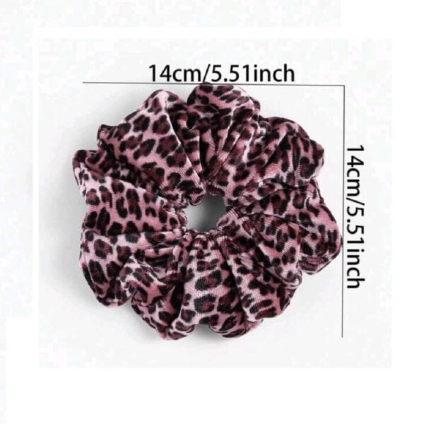 Σετ Μαμά-Κόρη xlarge βελούδινο scrunchie και παιδική-βρεφική κορδέλα leopard pink 0-8 χρονών - Image 2