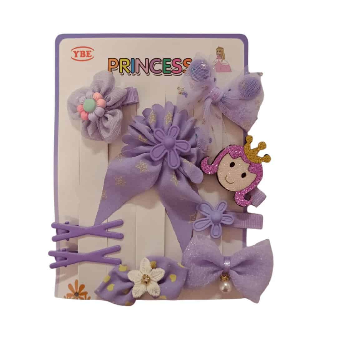 princess-set-9-clip-purple-protection Σετ 9 τμχ Clip Κοκαλάκι μαλλιών σε κάρτα με προστασία Purple - Image 1