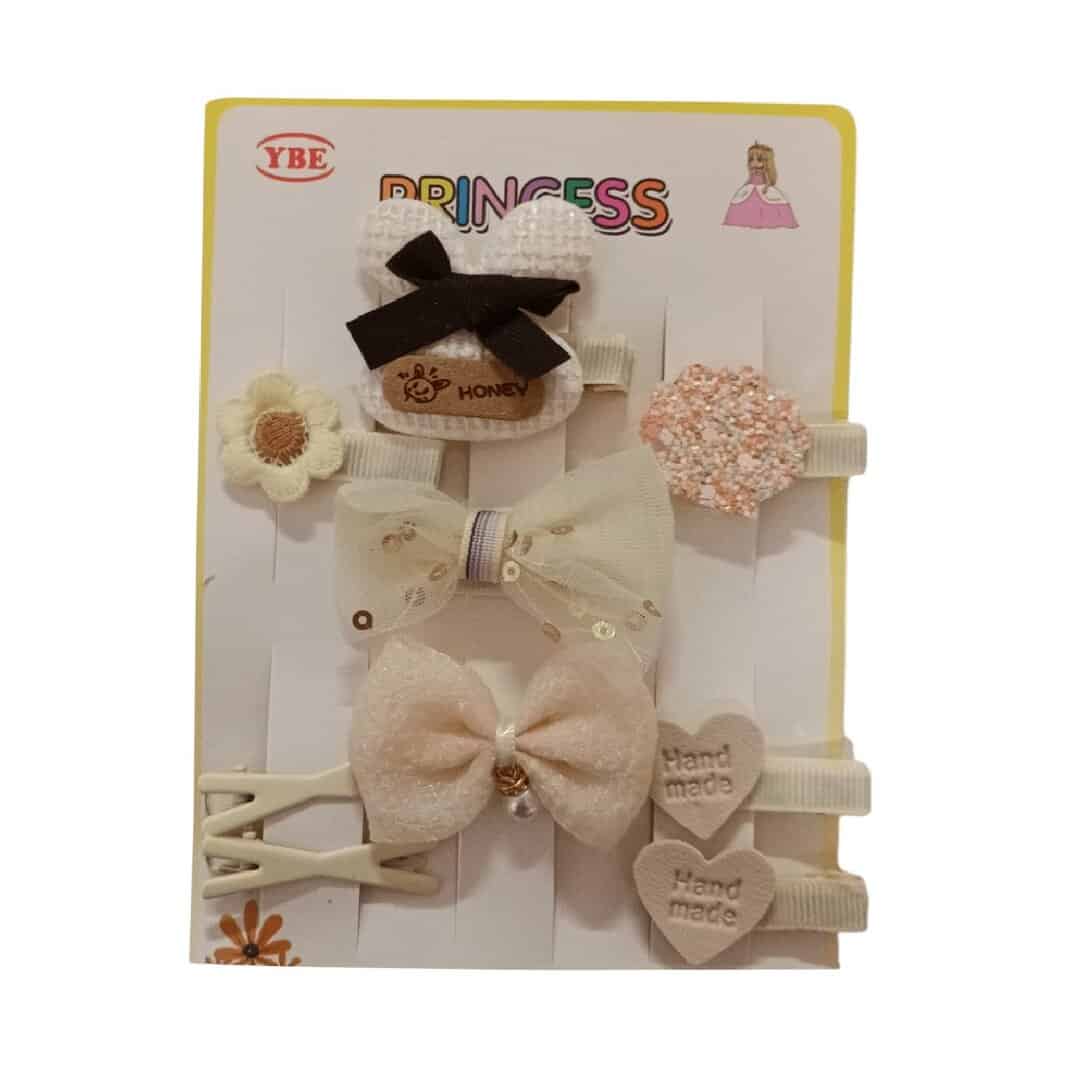 princess-set-ecru-9-clip-protection Σετ 9 τμχ Clip Κοκαλάκι μαλλιών σε κάρτα με προστασία Ecru 02 - Image 1