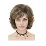 Γυναικεία περούκα σε καστανό  χρώμα με ανταύγειες συνθετική υψηλής ποιότητας 12 inches