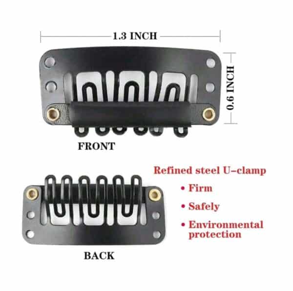 Σετ 5 κλιπ τοποθέτησης για περούκες topper - Μαύρο χρώμα - Image 2