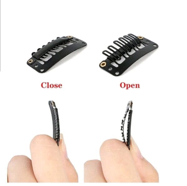 Σετ 5 κλιπ τοποθέτησης για περούκες topper - Μαύρο χρώμα - Image 4