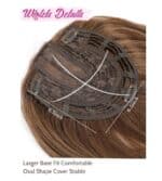 Γυναικείο Topper Τουπέ κορυφής μαλλιών με κλιπ μεγάλης επιφάνειας και lace front (διαφάνεια) 18 inches - Καστανό χρώμα - Image 2