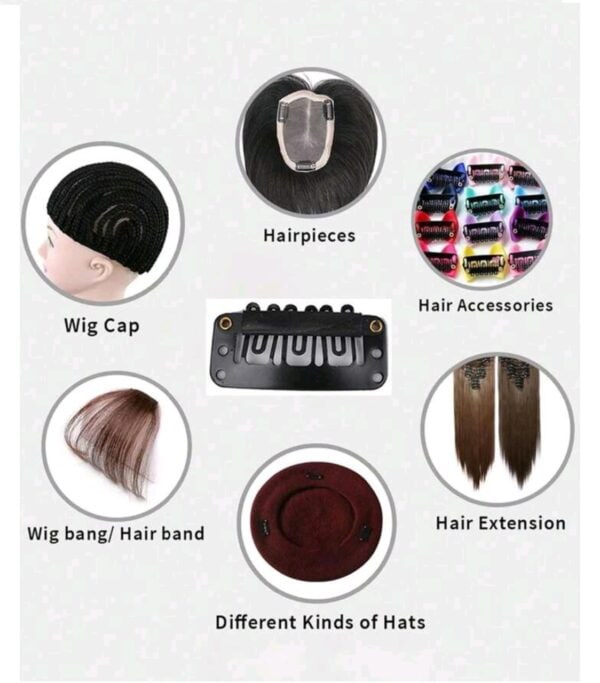 Σετ 5 κλιπ τοποθέτησης για περούκες topper - Μαύρο χρώμα - Image 3