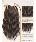 Γυναικείο Topper Τουπέ κορυφής μαλλιών με κλιπ μεγάλης επιφάνειας  14 inches - Καστανό σκούρο χρώμα - Image 3