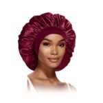 Γυναικείο Υφασμάτινο  Μαλακό Τουρμπάνι  μαλλιών Ύπνου Bonnet Bordeaux