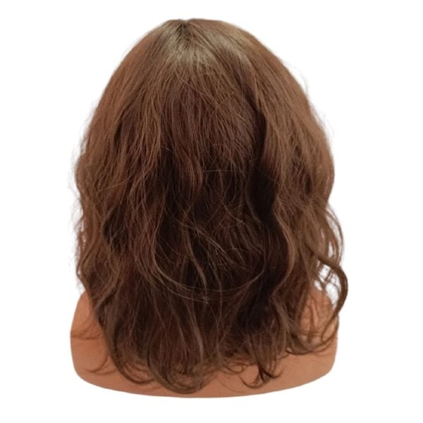 Γυναικεία περούκα σε καστανό χρώμα curly συνθετική υψηλής ποιότητας 16 inches - Image 4