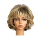 Γυναικεία περούκα σε Ξανθό χρώμα με ανταύγειες συνθετική υψηλής ποιότητας 11 inches
