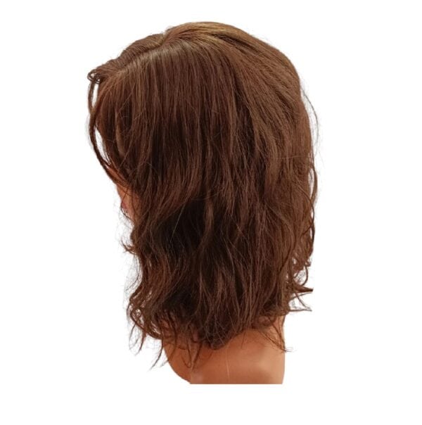 Γυναικεία περούκα σε καστανό χρώμα curly συνθετική υψηλής ποιότητας 16 inches - Image 2