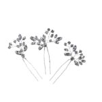 Σετ Νυφική φουρκέτα 3 τμχ με κρύσταλλα  σε ασημί χρώμα