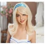 Γυναικεία περούκα σε ξανθό πλατινέ χρώμα  συνθετική υψηλής ποιότητας με φιλαρισμα  18 inches - Image 2