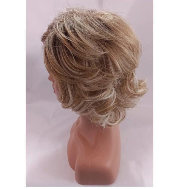 Γυναικεία περούκα σε Ξανθό χρώμα με ανταύγειες συνθετική υψηλής ποιότητας 11 inches - Image 2