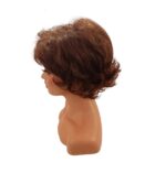 Γυναικεία Περούκα συνθετική υψηλής ποιότητας σγουρή σε καστανό σκούρο χρώμα 10 inches - Image 2