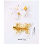 Παιδικό  Clip -Κοκαλάκι μαλλιών Butterfly strass White - Image 3