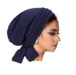Γυναικείο Υφασμάτινο  Μαλακό Τουρμπάνι  μαλλιών Navy blue long ( Μπλε)