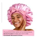 Γυναικείο Υφασμάτινο  Μαλακό Τουρμπάνι  μαλλιών Ύπνου Bonnet Pink - Image 2