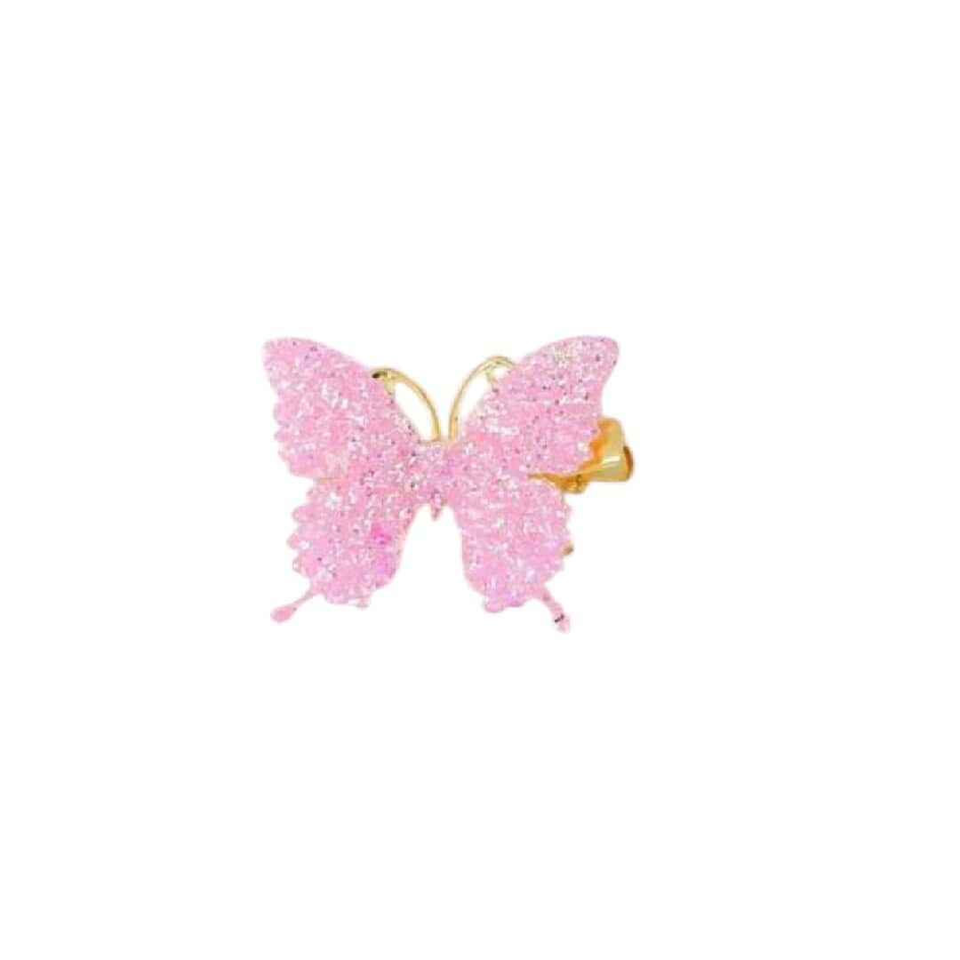 pink-strass-clip-butterfly Παιδικό Clip -Κοκαλάκι μαλλιών Butterfly strass Pink - Image 1
