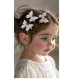 Παιδικό  Clip -Κοκαλάκι μαλλιών Butterfly strass White - Image 2