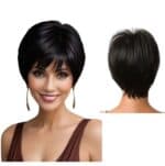 Γυναικεία περούκα συνθετική υψηλής ποιότητας - Μαύρο χρώμα 11 inches - Image 2