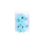 Σετ 2 τμχ Παιδικό-βρεφικό Κλιπ λουλουδάκι Blue με προστατευτικό ύφασμα 5cm