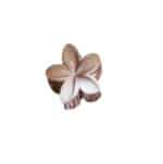 Γυναικείο fashion clip- Κλάμερ  κοκάλινο Flower Brown 4cm