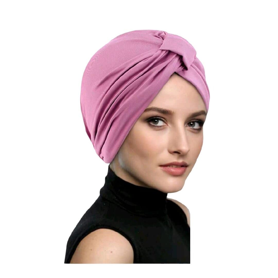 DUSTY-PURPLE-TURBAN-SIDE-KNOT Γυναικείο Υφασμάτινο Μαλακό Τουρμπάνι μαλλιών Dusty Purple Knot - Image 1