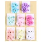 Σετ 2 τμχ Παιδικό-βρεφικό Κλιπ λουλουδάκι Green με προστατευτικό ύφασμα 5cm - Image 2