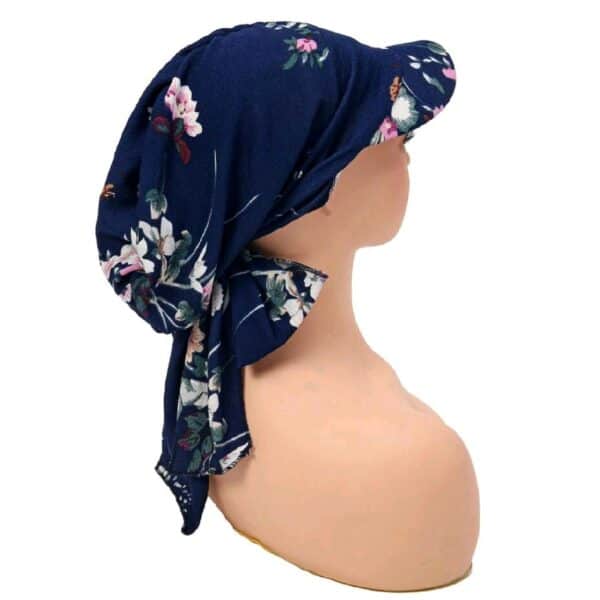 Γυναικείο Υφασμάτινο  Μαλακό Καπέλο Τουρμπάνι  μαλλιών Flowers blue ( Μπλε) - Image 4