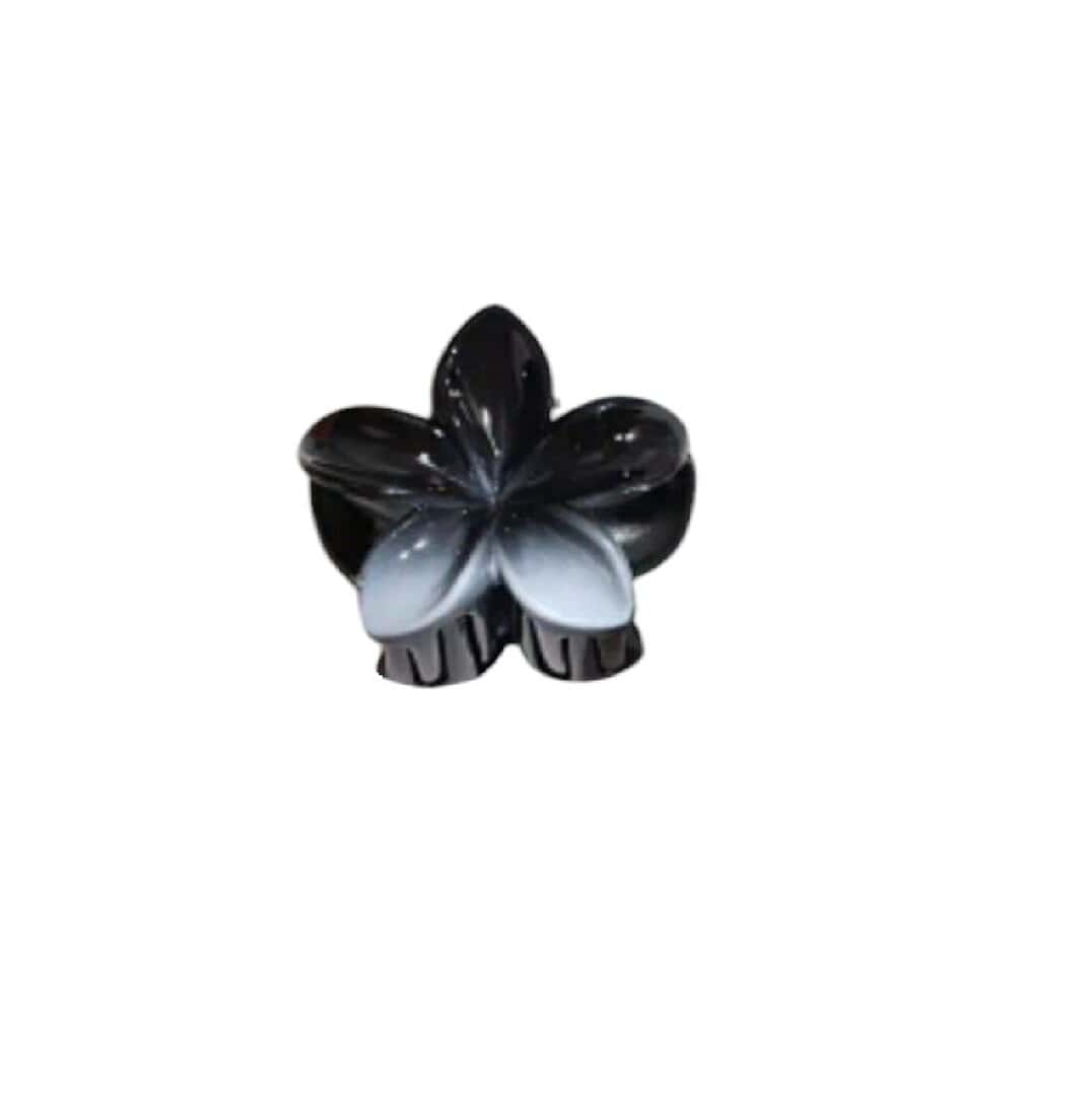 KLAMER-BLACK-HAIR Γυναικείο fashion clip- Κλάμερ κοκάλινο Flower Black 4cm - Image 1