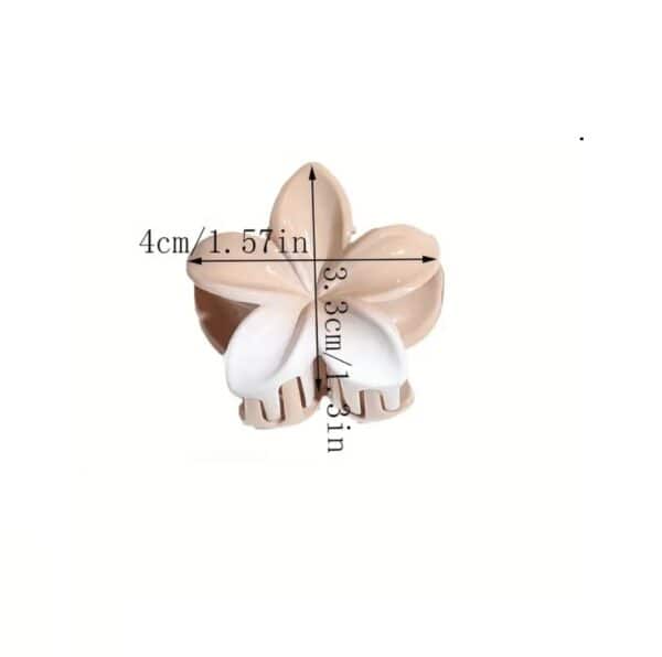 Γυναικείο fashion clip- Κλάμερ  κοκάλινο Flower Black 4cm - Image 3