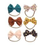 Σετ 6τμχ Παιδική- Βρεφική Μαλακή κορδέλα με  φιόγκο  0-10 χρονών multi colour 05