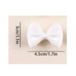 Παιδικό-βρεφικό Κλιπ φιογκάκι White shine 4.5cm  με προστασία - Image 3