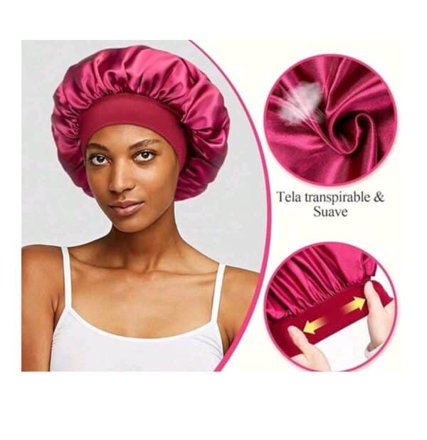 Γυναικείο Υφασμάτινο  Μαλακό Τουρμπάνι  μαλλιών Ύπνου Bonnet Lotus Purple - Image 2