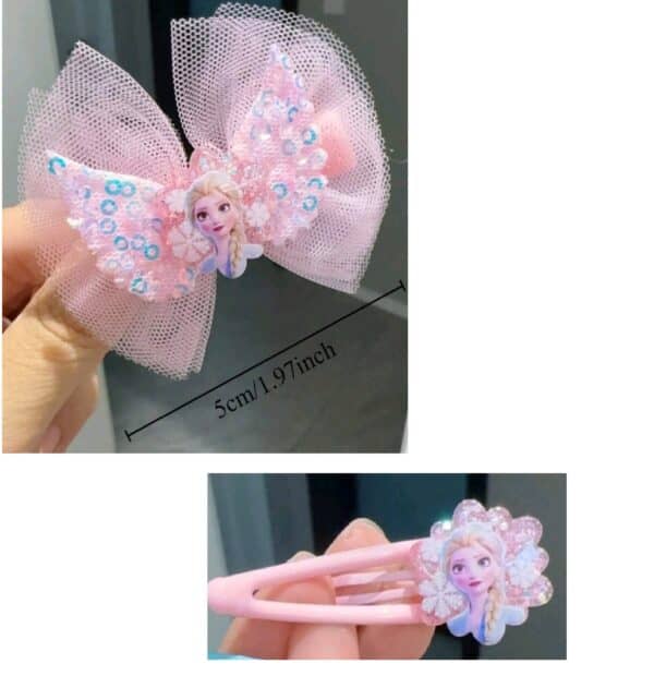 Σετ 6 τμχ Clip Κοκαλάκι μαλλιών σε κάρτα Elsa Frozen Disney Pink - Image 2