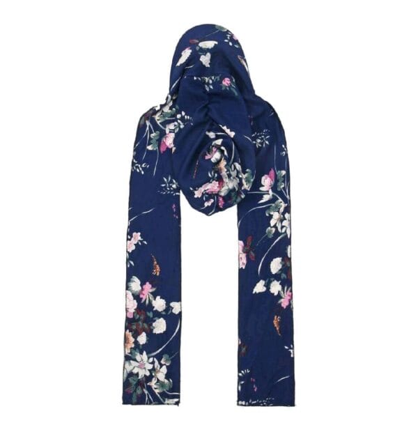 Γυναικείο Υφασμάτινο  Μαλακό Καπέλο Τουρμπάνι  μαλλιών Flowers blue ( Μπλε) - Image 3