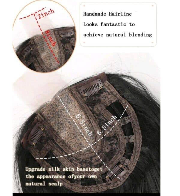 Γυναικείο Topper Τουπέ κορυφής μαλλιών με Lace Front (διαφάνεια) και κλιπ μεγάλης επιφάνειας 22 inches - Black Μαύρο - Image 3