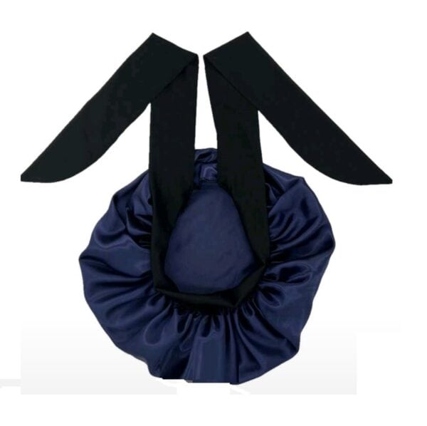 Γυναικείο Υφασμάτινο  Μαλακό Τουρμπάνι  ύπνου bonnet μαλλιών Flowers navy blue ( Μπλε) - Image 2