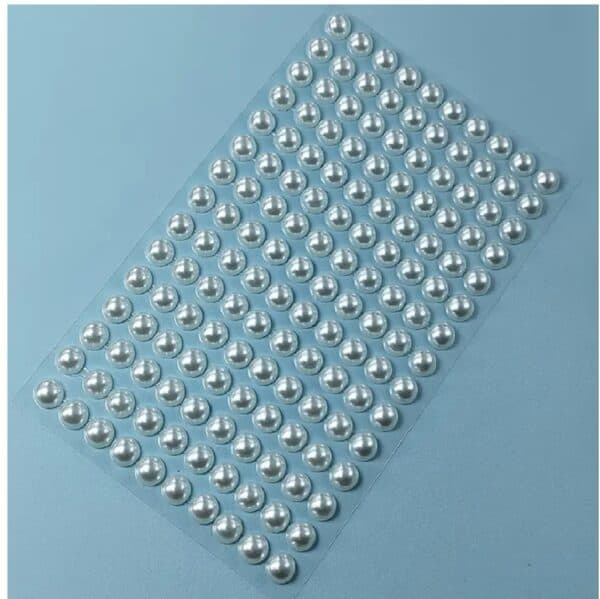 Καρτέλα με αυτοκόλλητα πέρλες λευκές για χτένισμα σε μέγεθος 8mm- 150 τμχ - Image 2