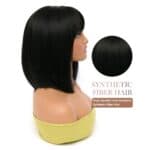 Γυναικεία περούκα συνθετική υψηλής ποιότητας - Μαύρο χρώμα 14 inches - Image 3