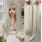 Γυναικείο Topper Τουπέ κορυφής μαλλιών με κλιπ μεγάλης επιφάνειας - Ξανθό Πλατινέ 18 inches - Image 3