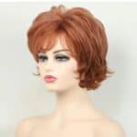 Γυναικεία περούκα σε Χάλκινο-Καστανό χρώμα συνθετική υψηλής ποιότητας 10 inches - Image 3