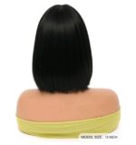 Γυναικεία περούκα συνθετική υψηλής ποιότητας - Μαύρο χρώμα 14 inches - Image 4