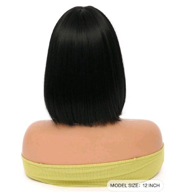 Γυναικεία περούκα συνθετική υψηλής ποιότητας - Μαύρο χρώμα 14 inches - Image 4